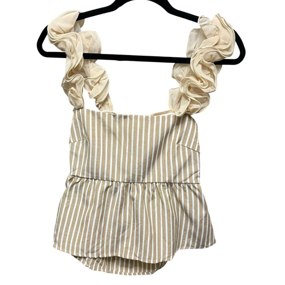 NWOT-S-Serisse Lotus Leaf Tie-Up Blouse